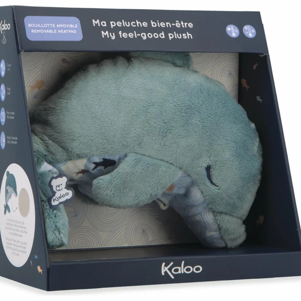 Peluche bouillotte bien-être Dauphin Petit calme (24 cm)