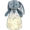 Peluche bruit blanc lapin Toile de Jouy bleu