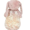 Peluche bruit blanc lapin Toile de Jouy rose
