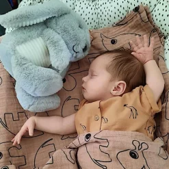 Peluche bruit blanc Milo le lapin gris