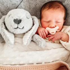 Peluche bruit blanc Milo le lapin gris