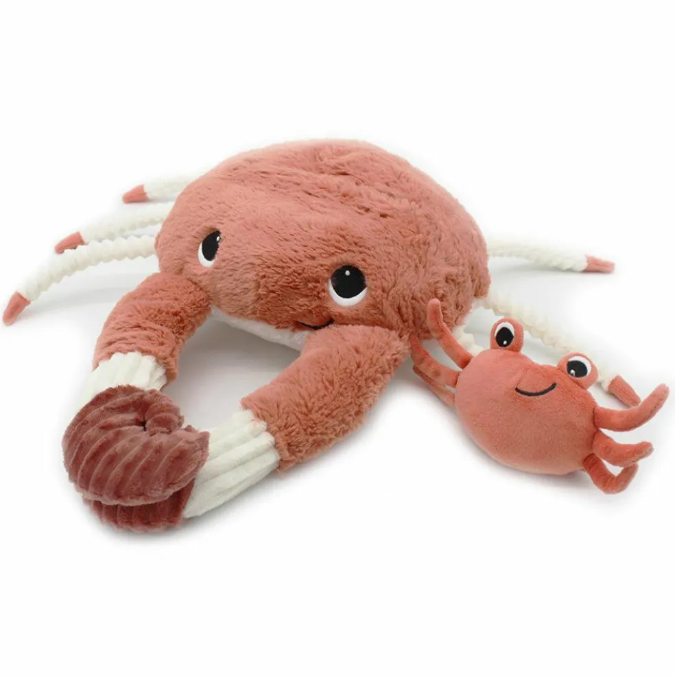 Peluche Cassecou le crabe et son bébé terracotta (39 cm)