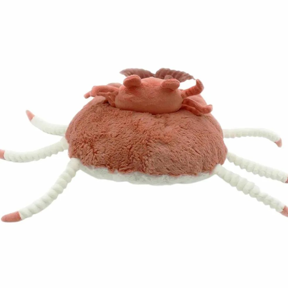 Peluche Cassecou le crabe et son bébé terracotta (39 cm)