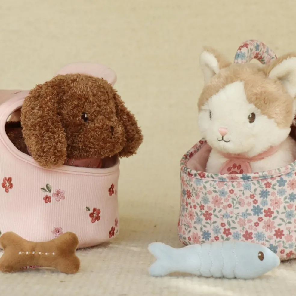 Peluche chat avec sac de transport Marley