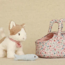 Peluche chat avec sac de transport Marley