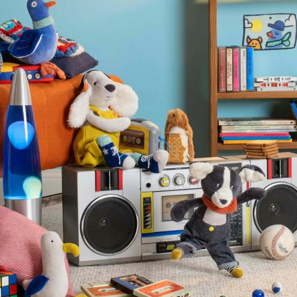 Peluche chien Pilou jaune Puce et Pilou (37 cm)