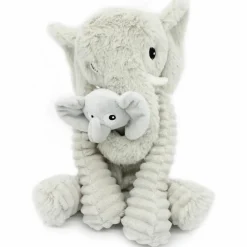 Peluche Dimoitou maman et bébé Les Ptipotos Gris clair (35 cm)