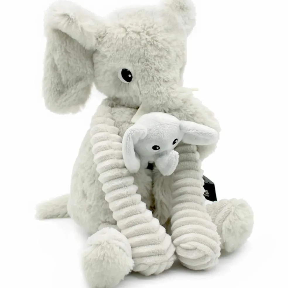 Peluche Dimoitou maman et bébé Les Ptipotos Gris clair (35 cm)