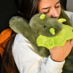 Peluche dinosaure vert lesté PODCOLL (40 cm)
