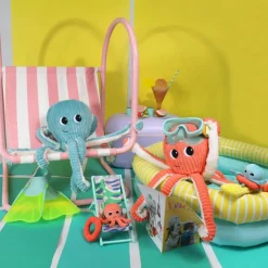 Peluche Filou maman et bébé Les Ptipotos Aqua (50 cm)