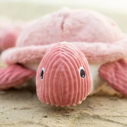 Peluche géante Les Ptipotos Sauvenou la tortue rose (50 cm)