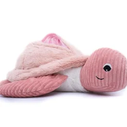 Peluche géante Les Ptipotos Sauvenou la tortue rose (50 cm)