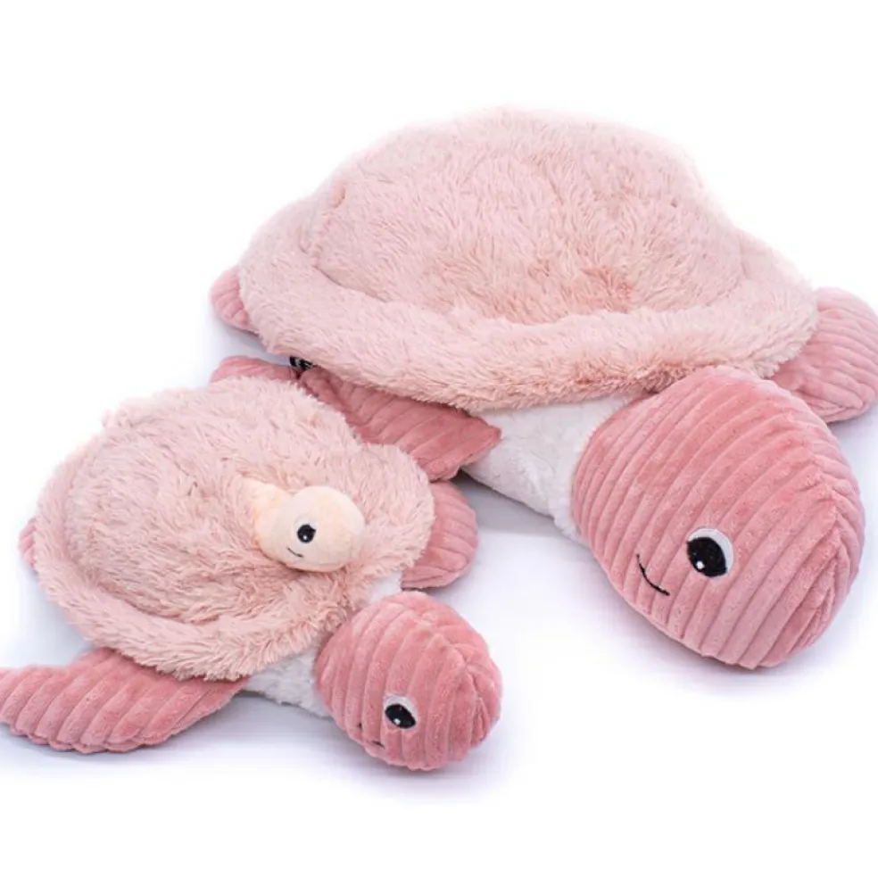 Peluche géante Les Ptipotos Sauvenou la tortue rose (50 cm)