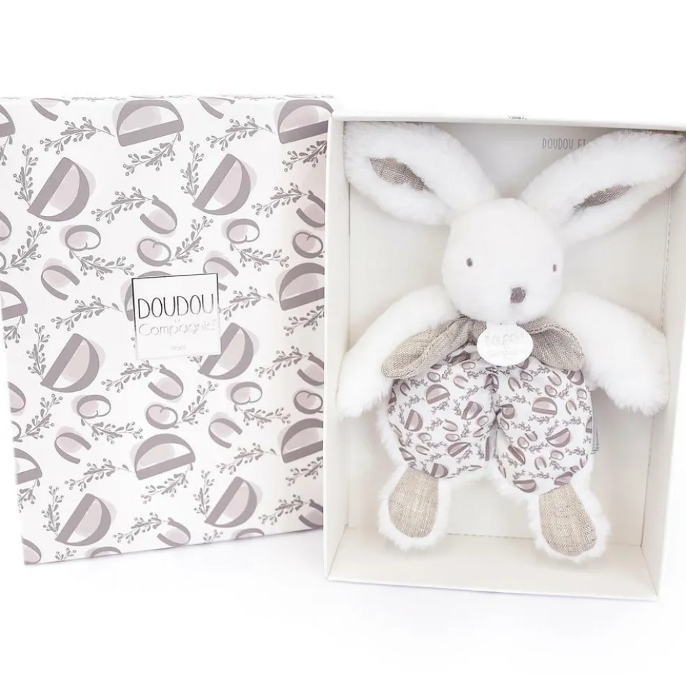 Peluche Lapin Doudou Pantin blanc (18 cm)