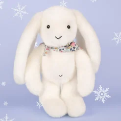 Peluche Lapin Fleurette Blanc (25 cm)