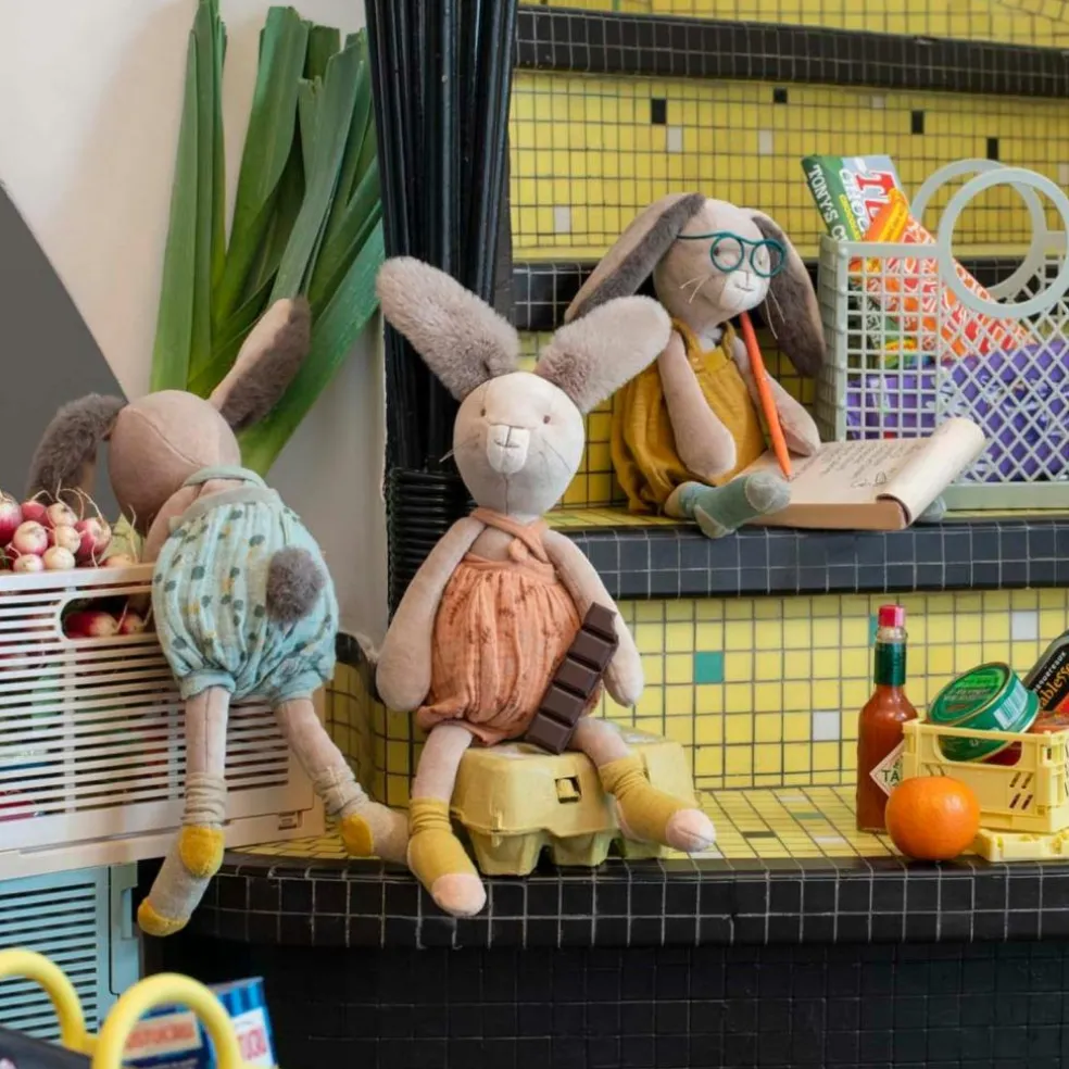 Peluche lapin ocre Trois petits lapins (38 cm)