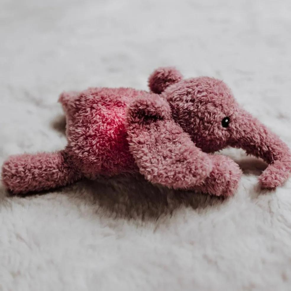 Peluche lumineuse George l'éléphant vieux rose