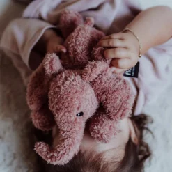 Peluche lumineuse George l'éléphant vieux rose