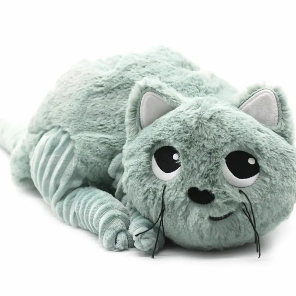 Peluche Miaou le chat maman et bébé menthe (32 cm)