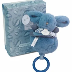 Peluche musicale Lapin Doudou bleu (20 cm)