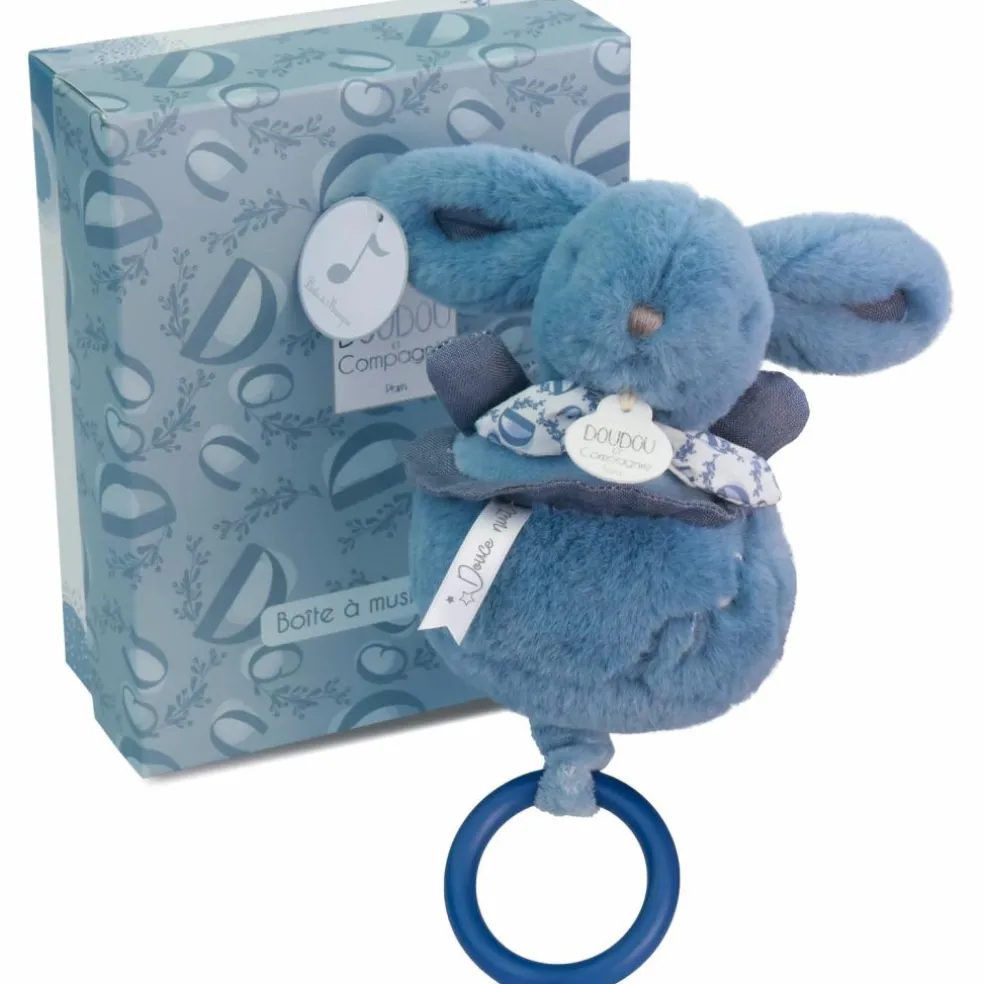 Peluche musicale Lapin Doudou bleu (20 cm)