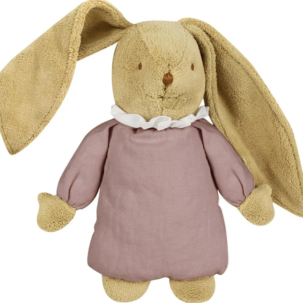 Peluche musicale lapin nid d'ange vieux rose (28 cm)