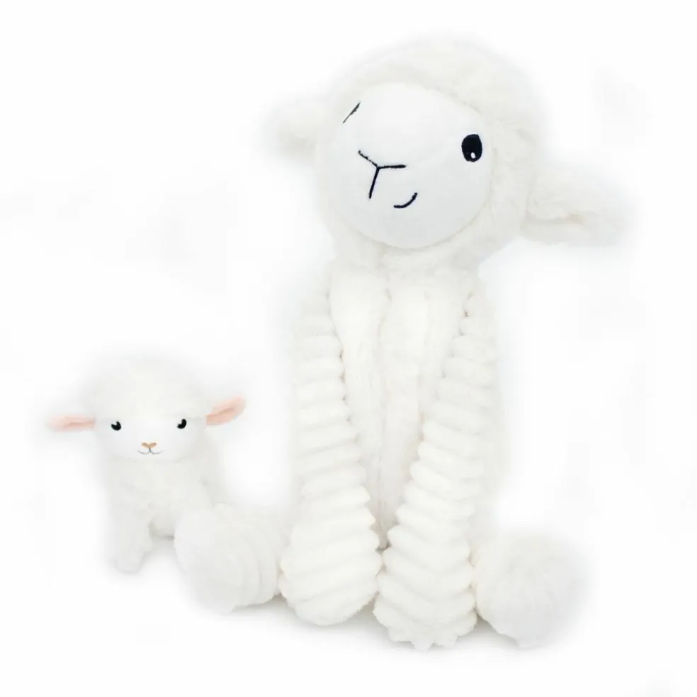 Peluche Olou maman et bébé Les Ptipotos Blanc (31 cm)