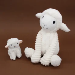 Peluche Olou maman et bébé Les Ptipotos Blanc (31 cm)