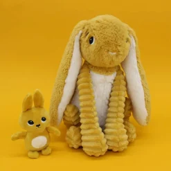 Peluche Toudou maman et bébé Les Ptipotos Moutarde (25 cm)