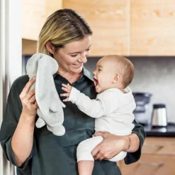 Peluche veilleuse lapin magique crème de lune (gris)