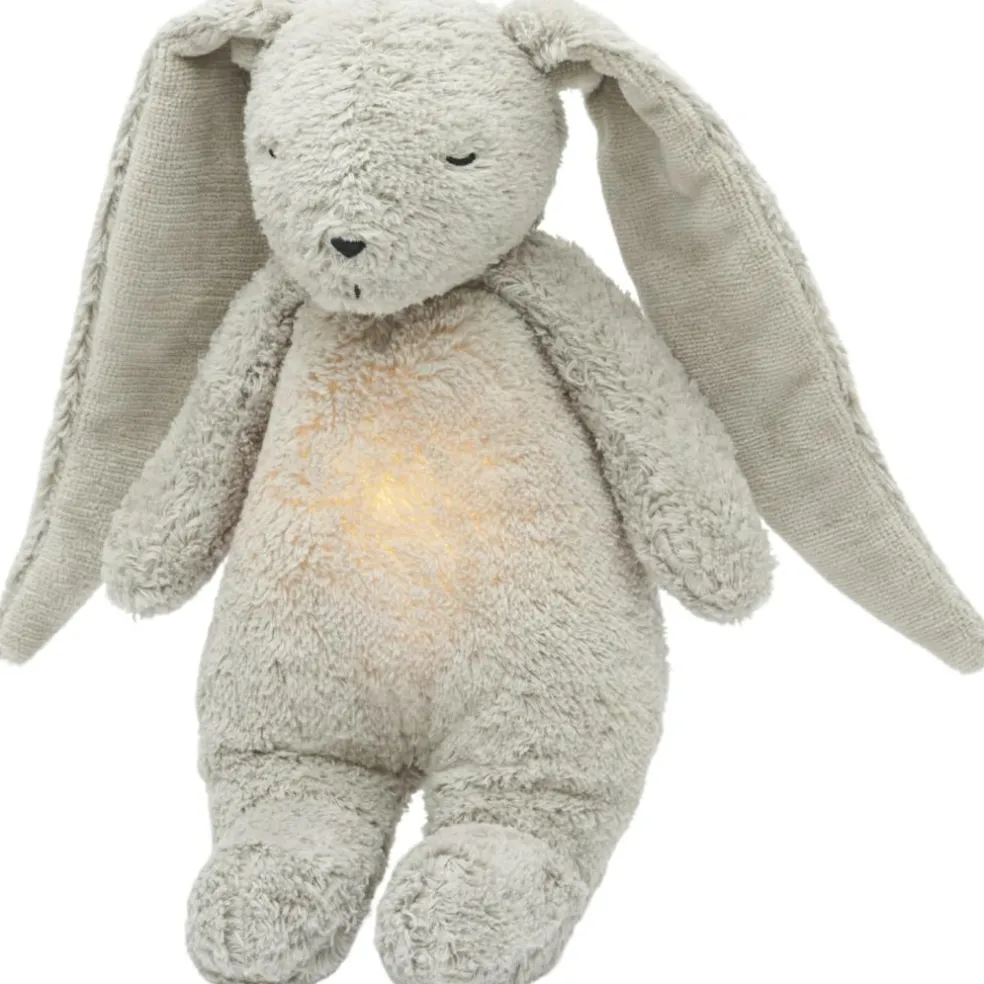 Peluche veilleuse lapin nature bio avec sons & lumières gris 2.0