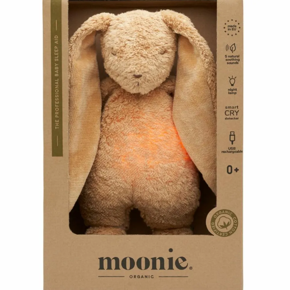 Peluche veilleuse lapin nature bio avec sons & lumières cappuccino 2.0