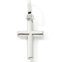 Pendentif Croix droite (or blanc 9 carats)