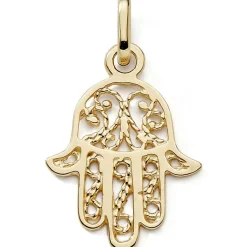 Pendentif Main de Fatma ornementée 1,7 cm (or jaune 375°)