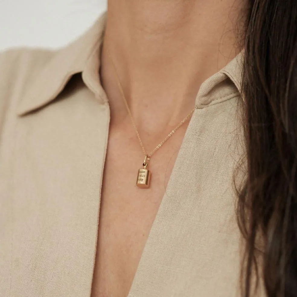 Pendentif Mon Petit Secret personnalisable (plaqué or jaune)