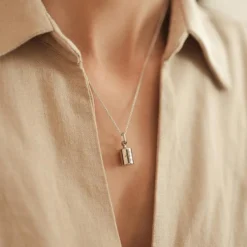 Pendentif Mon Petit Secret personnalisable (argent rhodié)