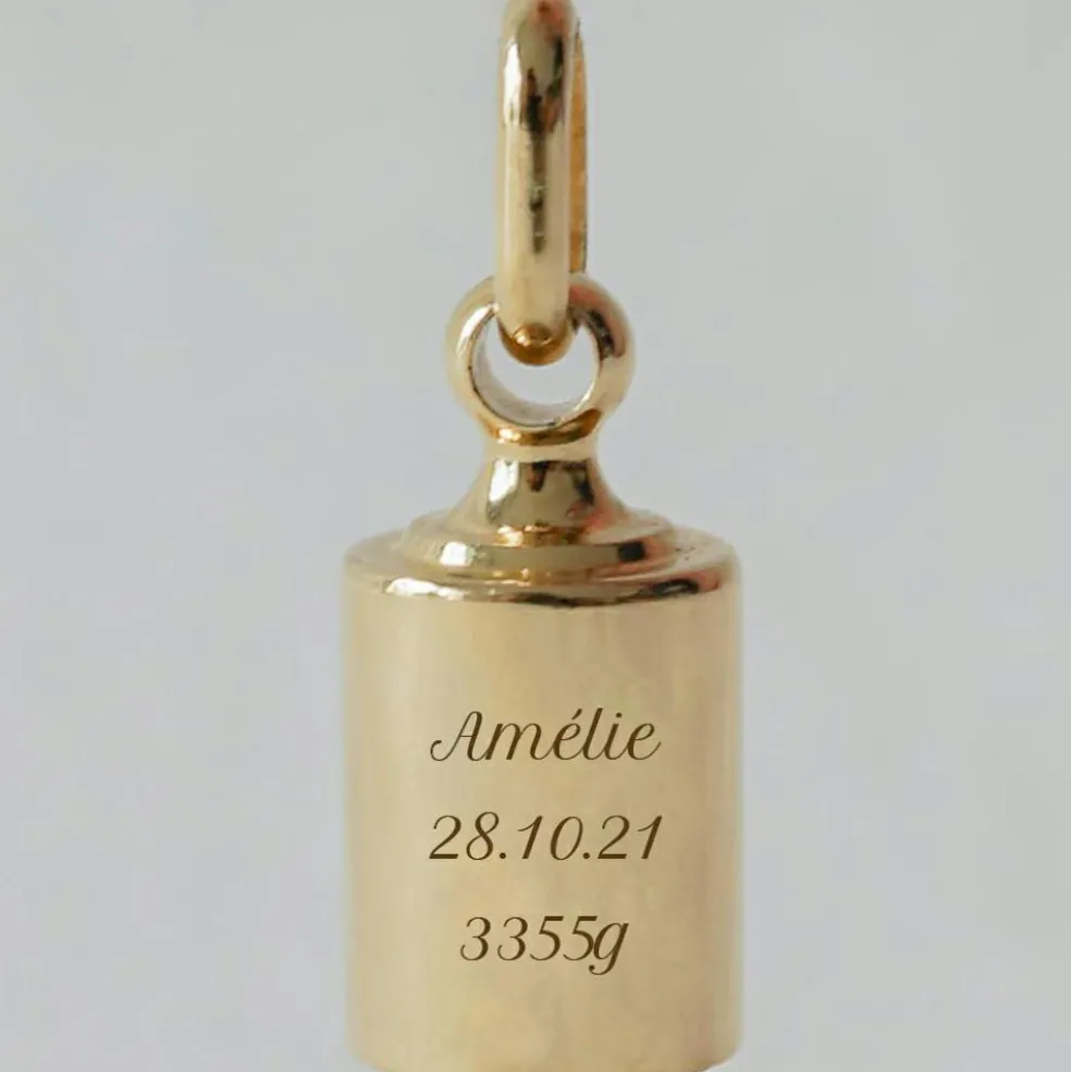 Pendentif personnalisable plaqué or jaune