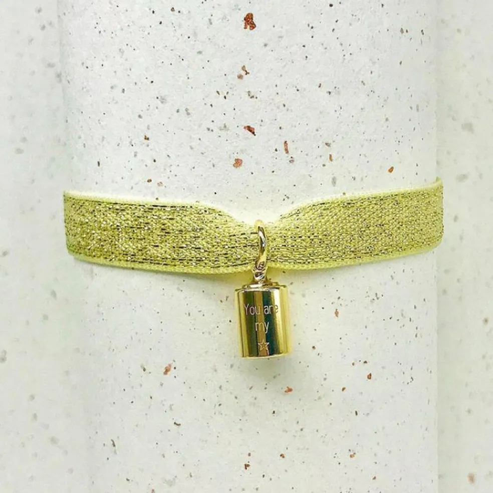 Pendentif personnalisable plaqué or jaune