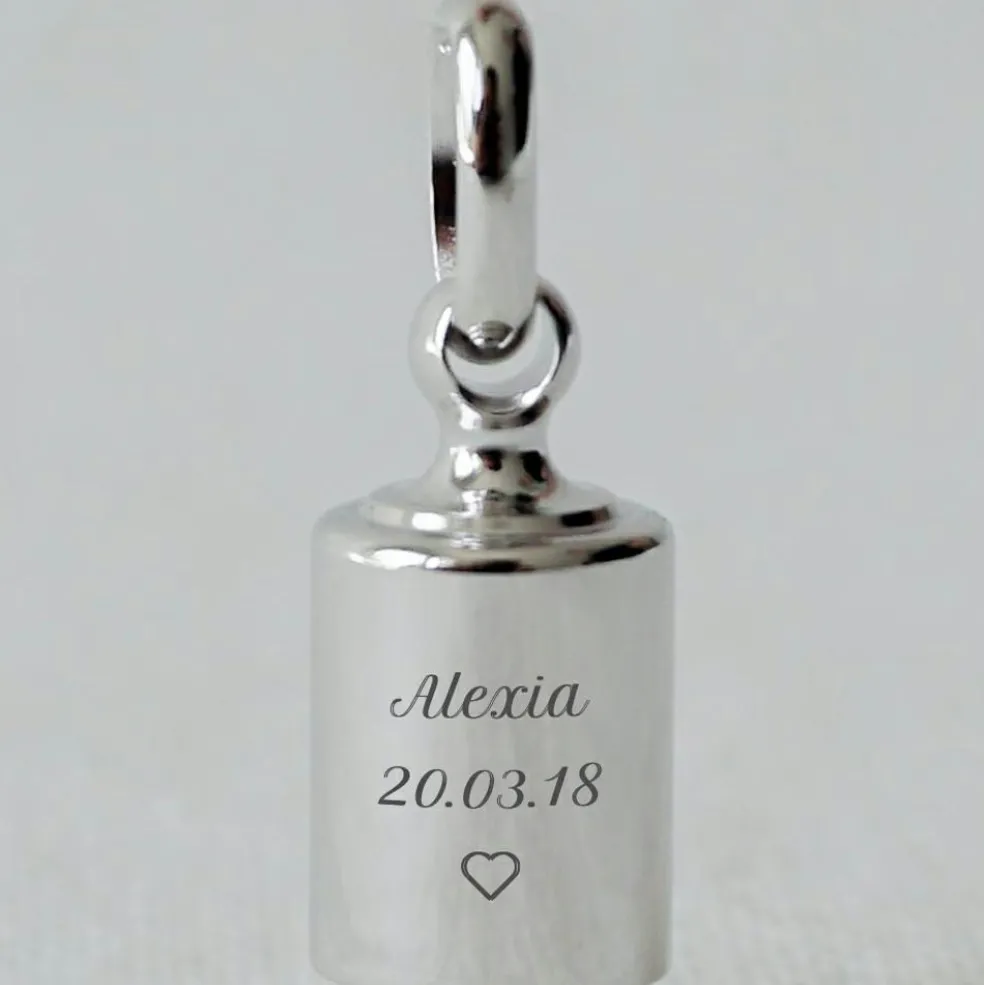 Pendentif personnalisable en argent rhodié