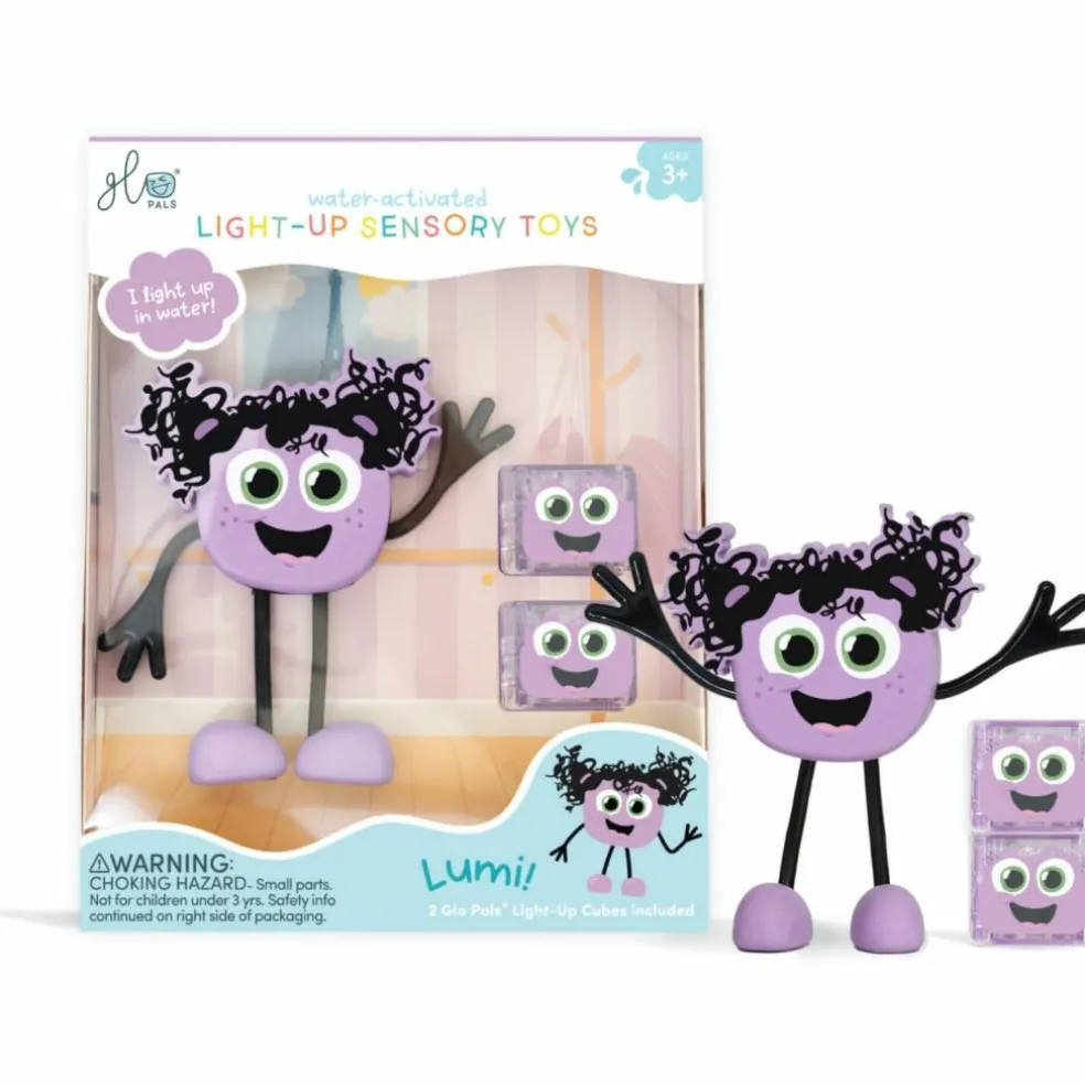 Personnage Lila violet et 2 cubes lumineux