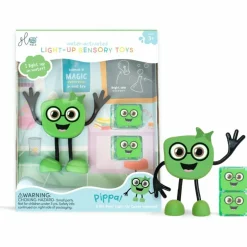 Personnage Pippa vert et 2 cubes lumineux