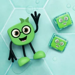 Personnage Pippa vert et 2 cubes lumineux