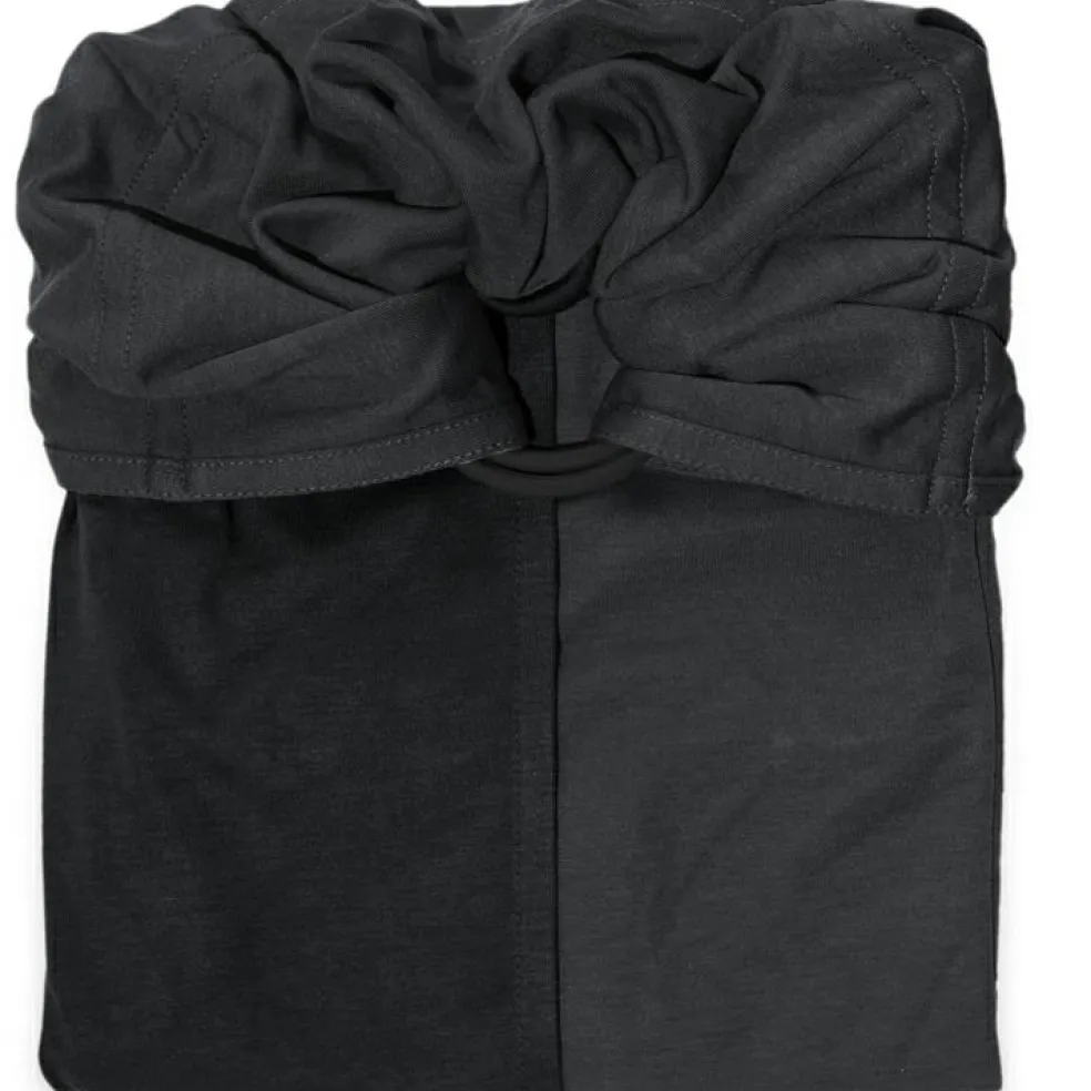 Petite écharpe Sling sans noeud gris anthracite et noir