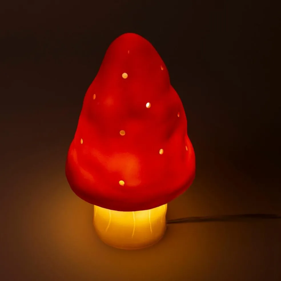 Petite lampe veilleuse champignon Rouge