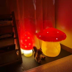 Petite lampe veilleuse champignon Rouge