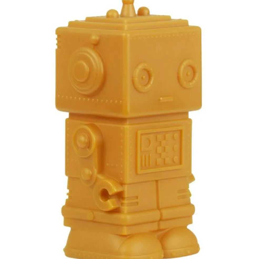 Petite veilleuse Robot jaune doré (13 cm)