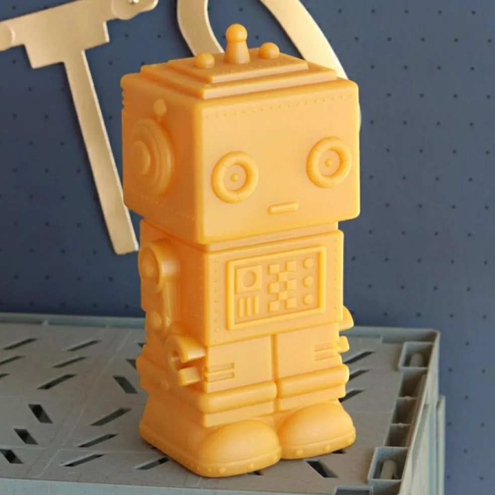 Petite veilleuse Robot jaune doré (13 cm)