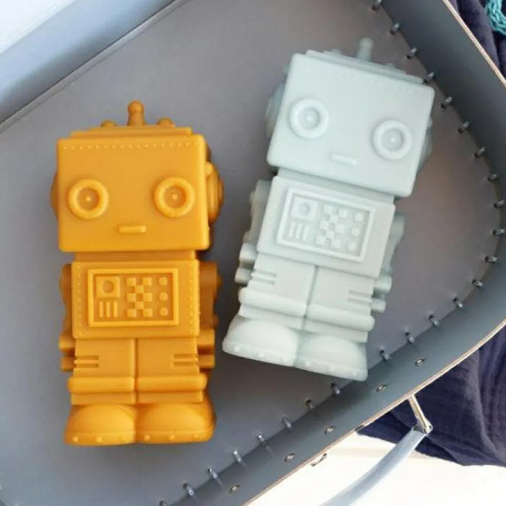 Petite veilleuse Robot jaune doré (13 cm)