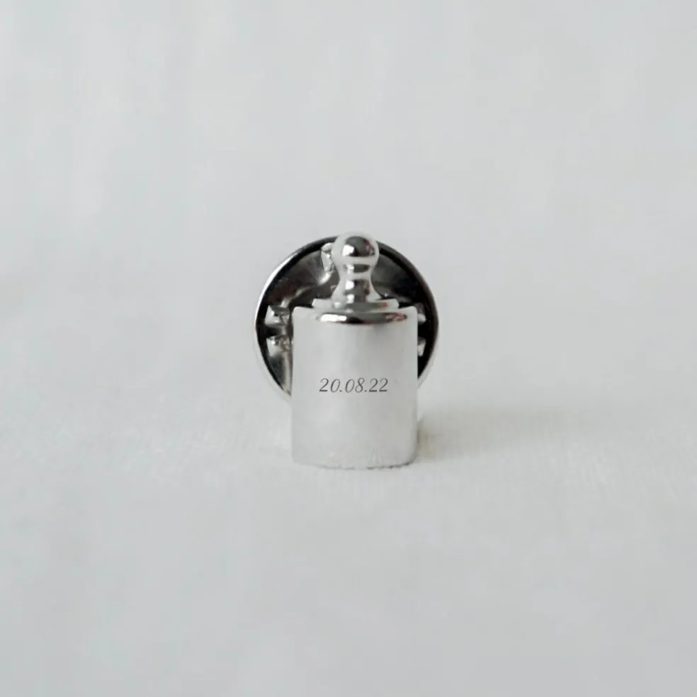 Pins Mon Petit Poids personnalisable (argent rhodié)