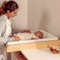 Plan à langer pour commode matelas pois beige